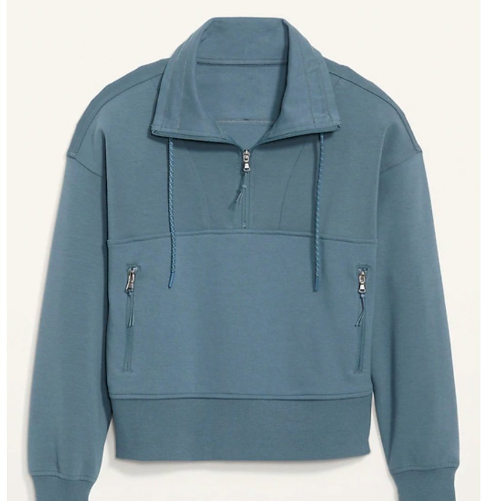 Old Navy Dynamic Fleece Half-Zip Sweatshirt for Women Blue